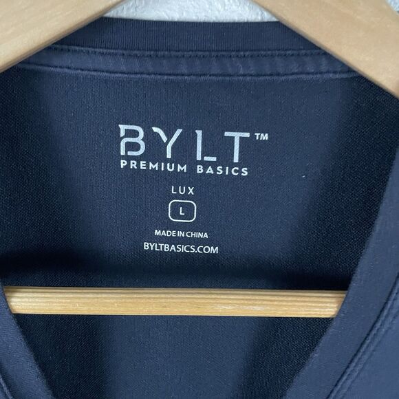 Bylt Mens L Black Drop Cut V Neck Lux T Shirt - Picture 2 of 4
